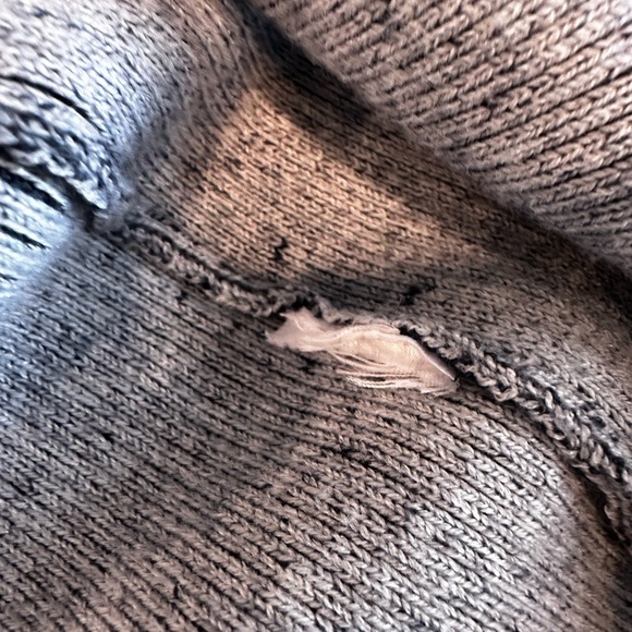 Wild Fable Women's XXL Zip-Front Navy & White Ribbed Cardigan Thick Sweater. - Picture 8 of 14